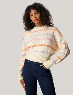 Fun Stripe Trui Gebroken Wit