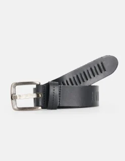 Gedetailleerde Leren Riem Zwart