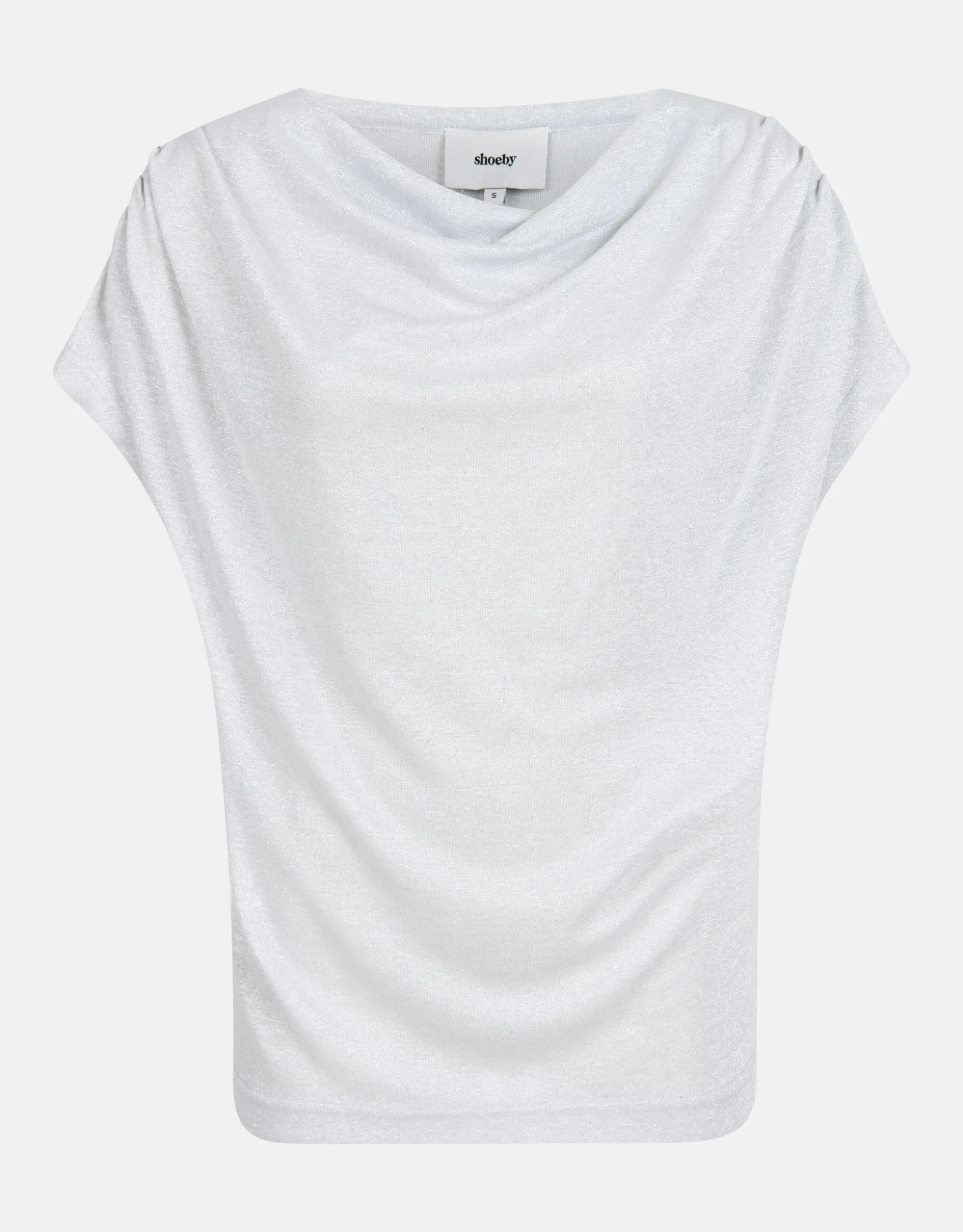 Gedrapeerde Glitter Top Zilver