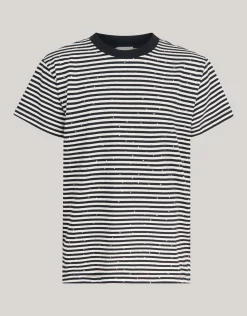 Gestreept Strass T-shirt Zwart/Wit