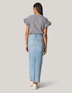 Gestreepte Ruffle Top Zwart/Wit
