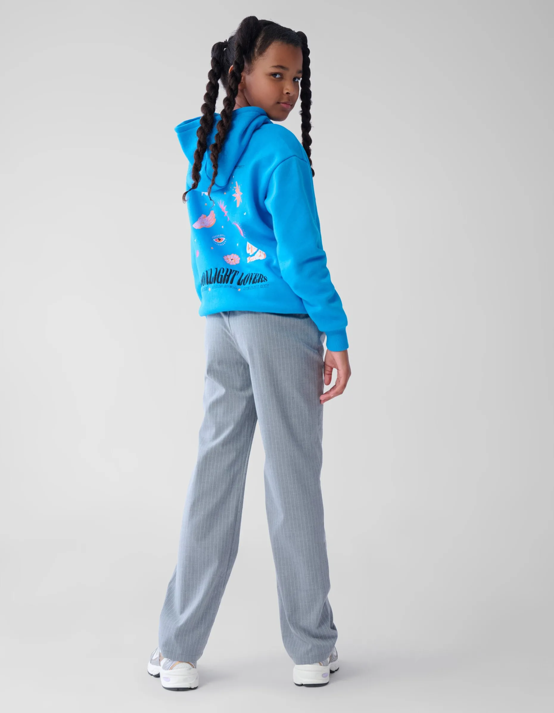 Gestreepte Strass Pantalon Grijs