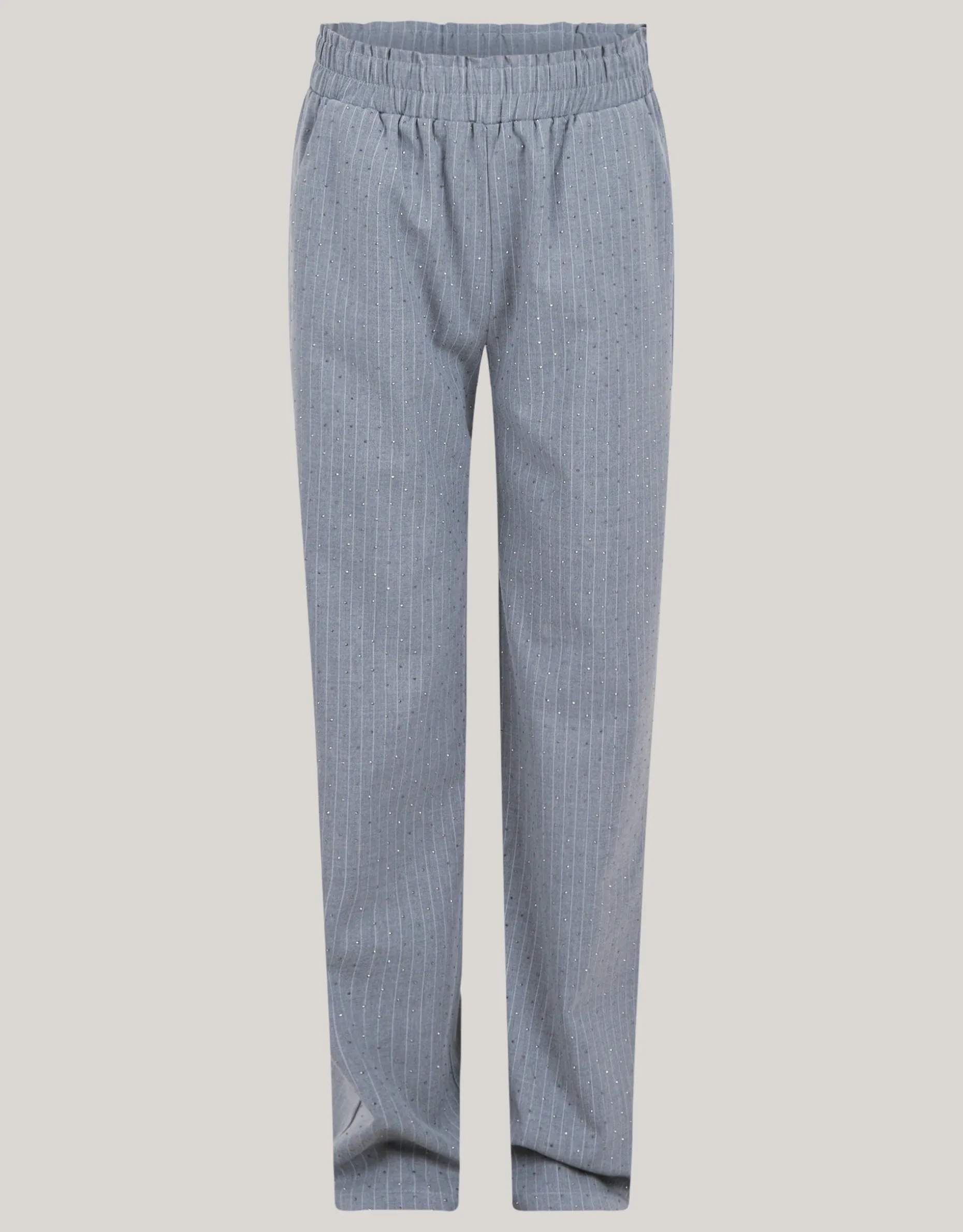 Gestreepte Strass Pantalon Grijs
