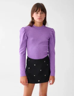 Glitter Gebreide Top Paars