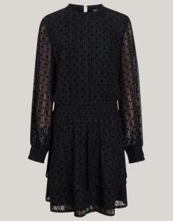 Glitter Mesh Jurk Zwart