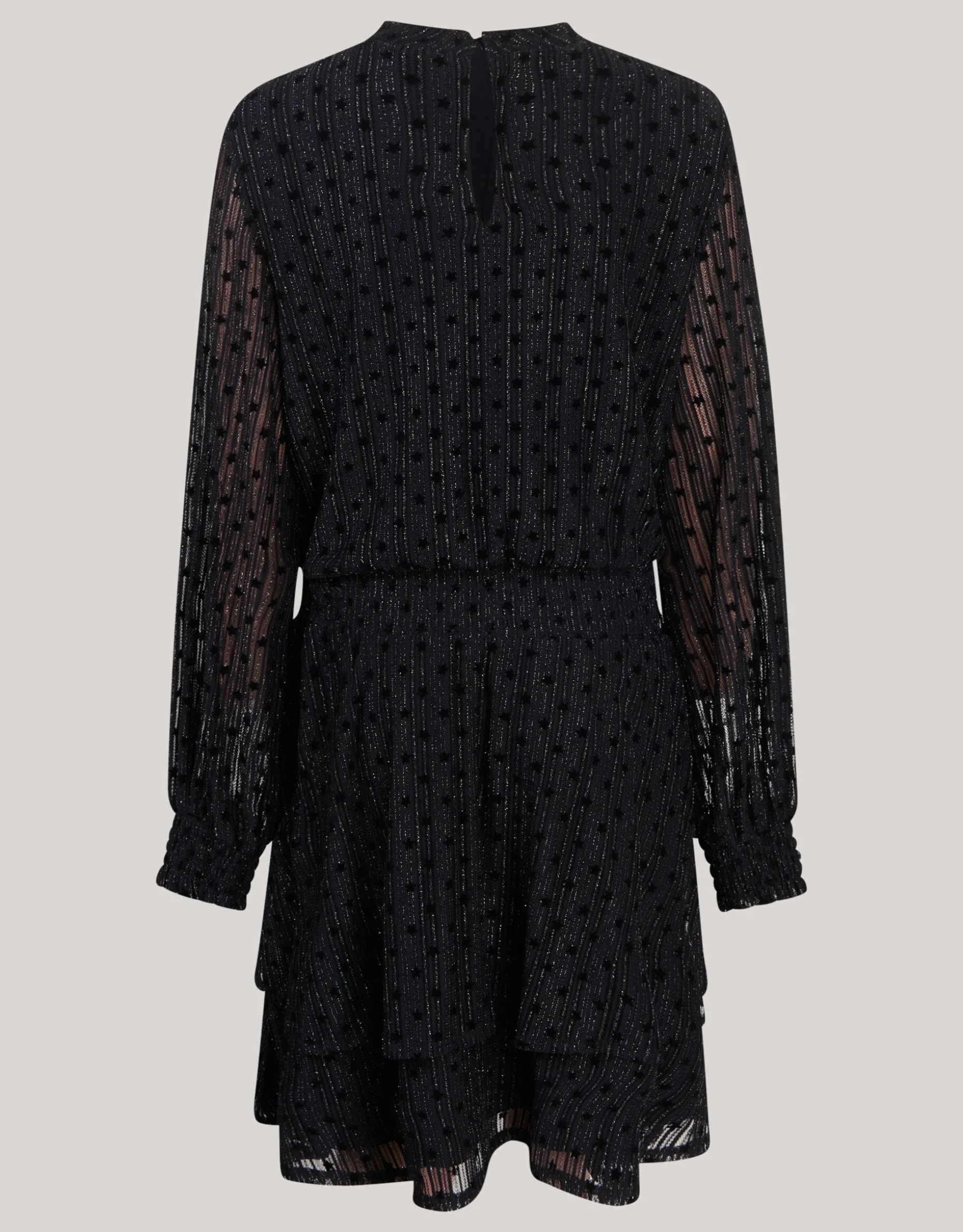 Glitter Mesh Jurk Zwart
