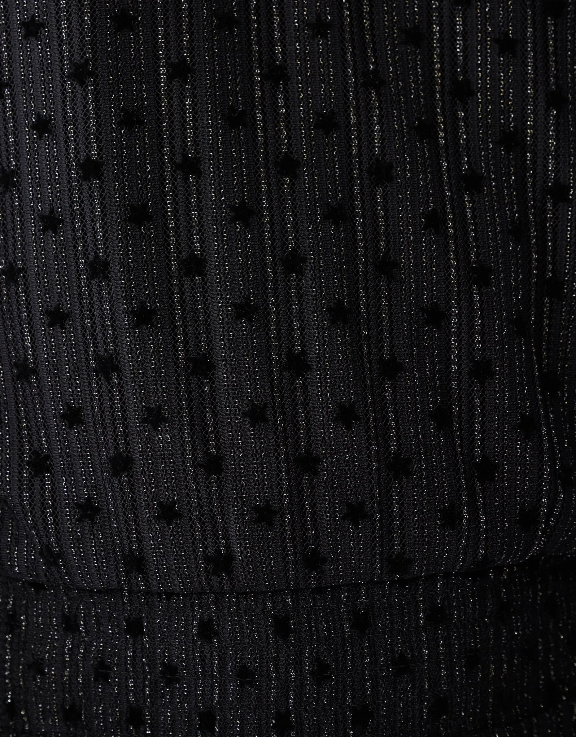 Glitter Mesh Jurk Zwart