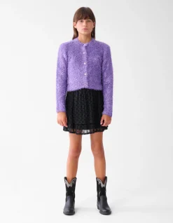 Glitter Mesh Rok Zwart