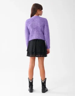 Glitter Mesh Rok Zwart