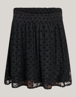 Glitter Mesh Rok Zwart