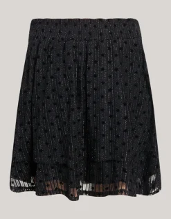 Glitter Mesh Rok Zwart