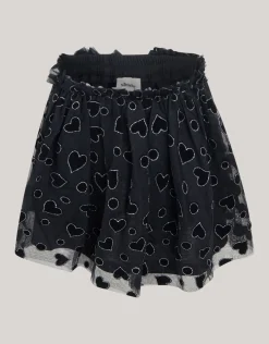 Glitter Mesh Rok Zwart