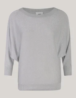 Glitter Vleermuismouwen Trui Lichtgrijs
