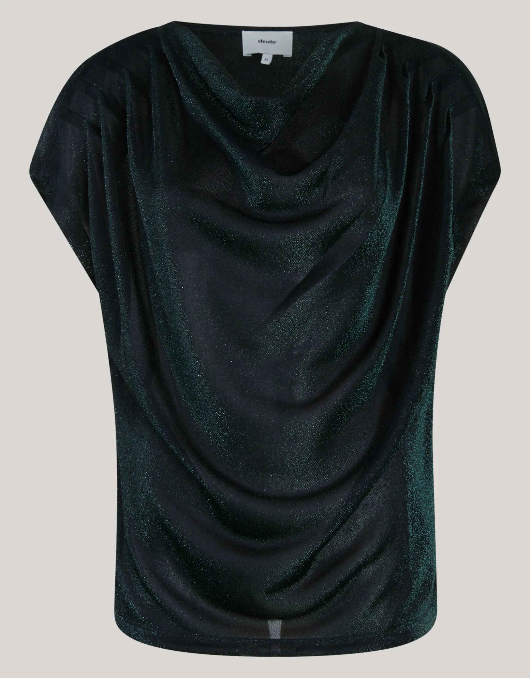 Glitter Waterval Top Donkergroen