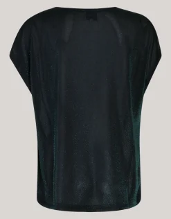 Glitter Waterval Top Donkergroen