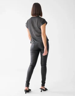 Glitter Waterval Top Grijs