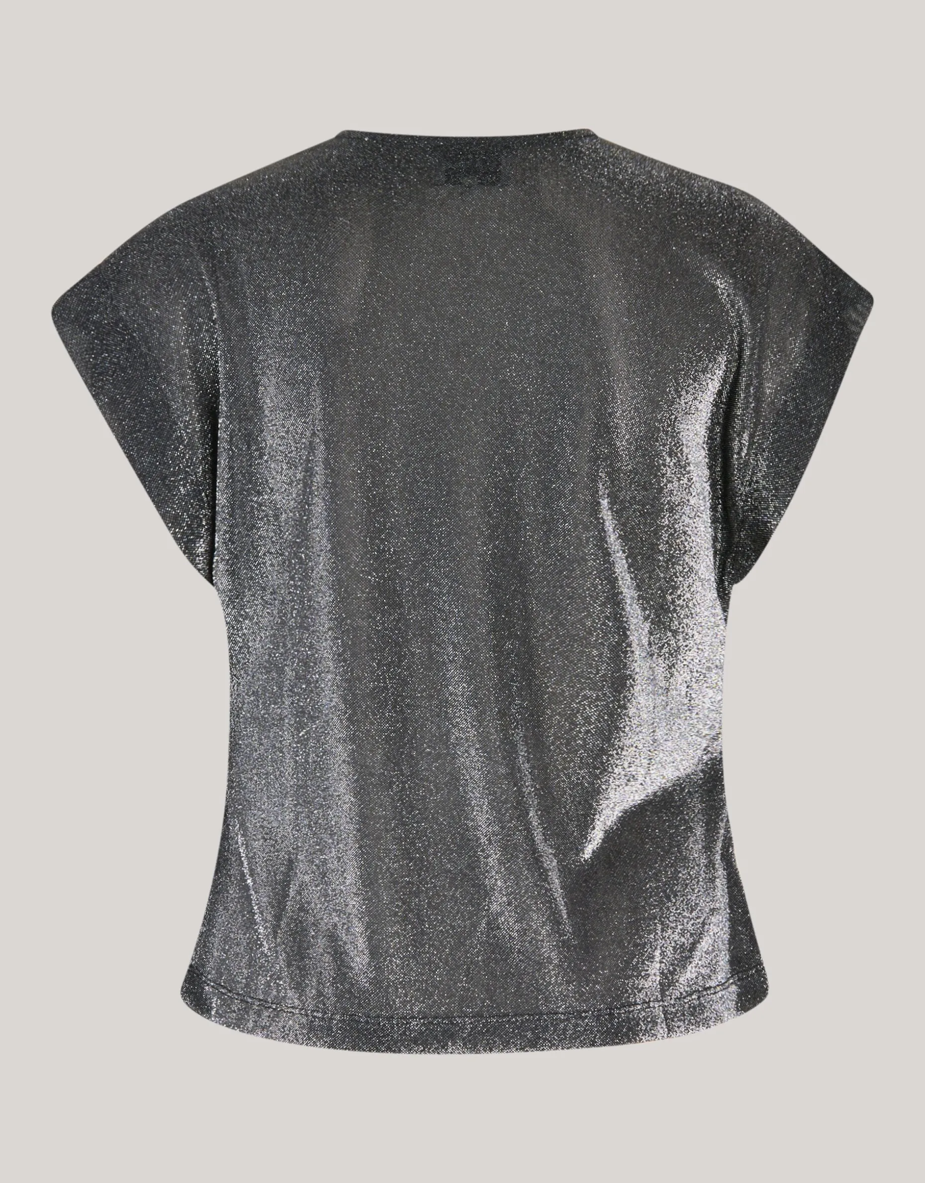 Glitter Waterval Top Grijs