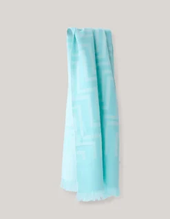 Grafische Print Sjaal Blauw