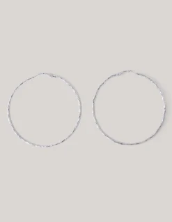 Hammered Hoop Oorbellen Zilver