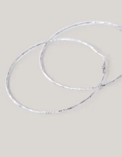 Hammered Hoop Oorbellen Zilver