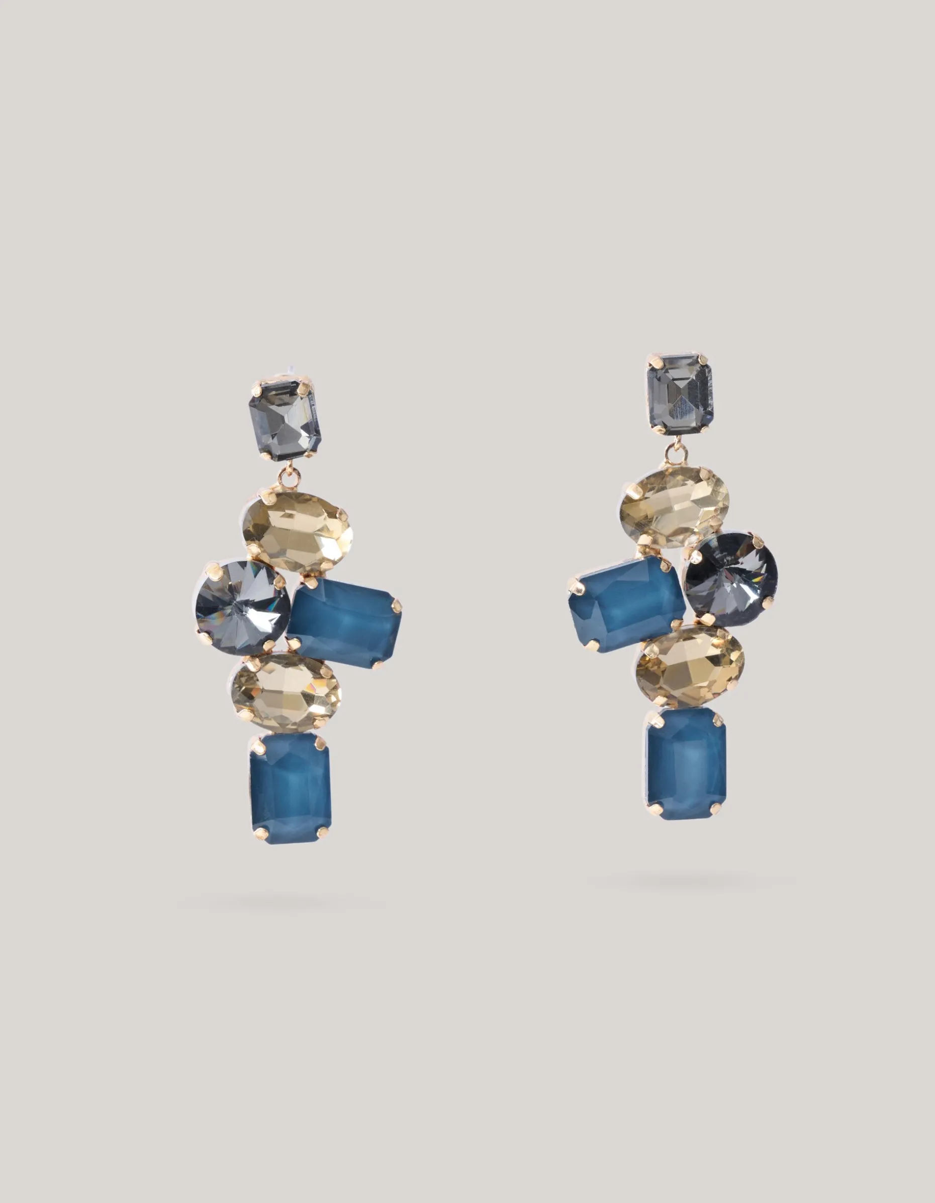 Hanging Strass Oorbellen Blauw