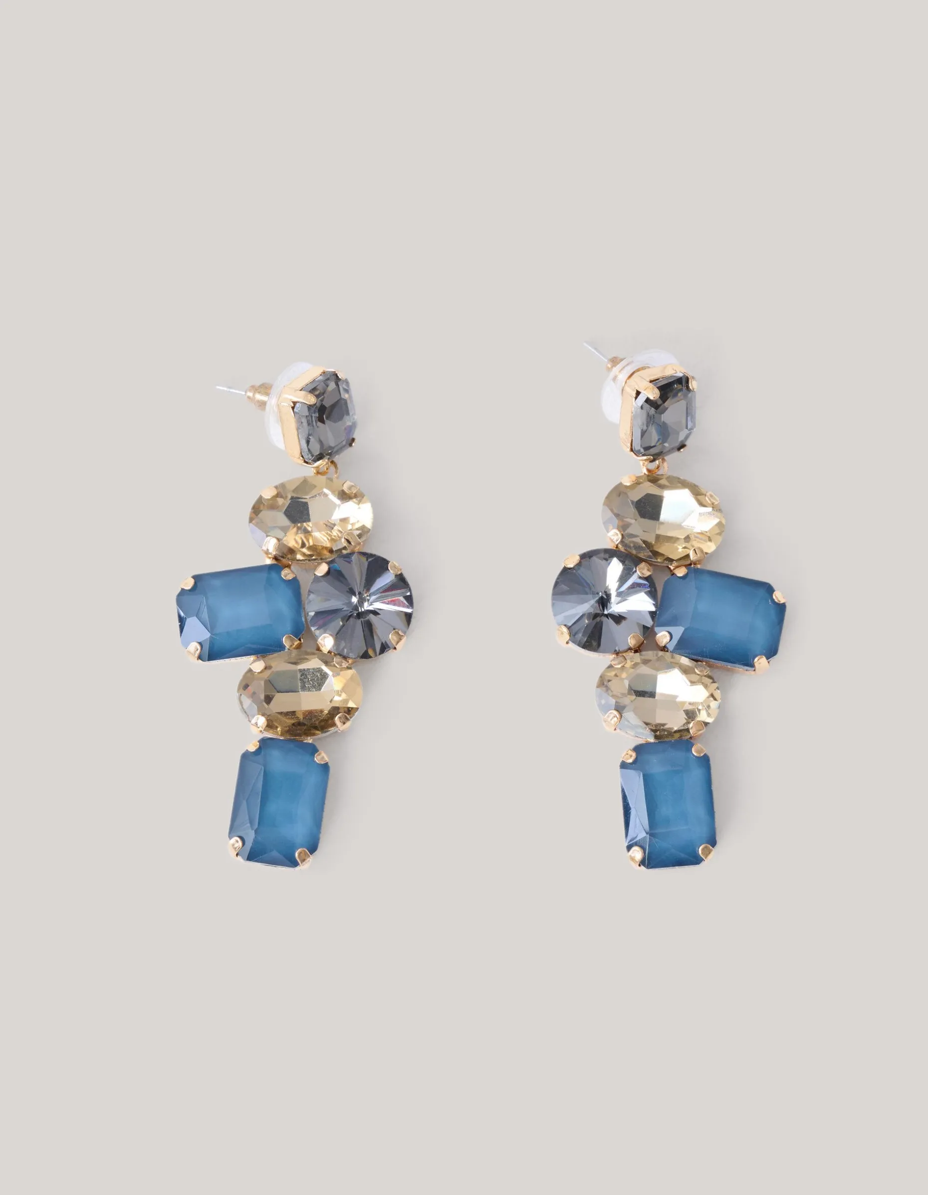 Hanging Strass Oorbellen Blauw