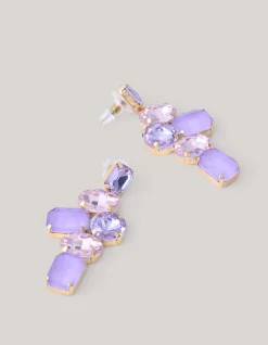 Hanging Strass Oorbellen Paars