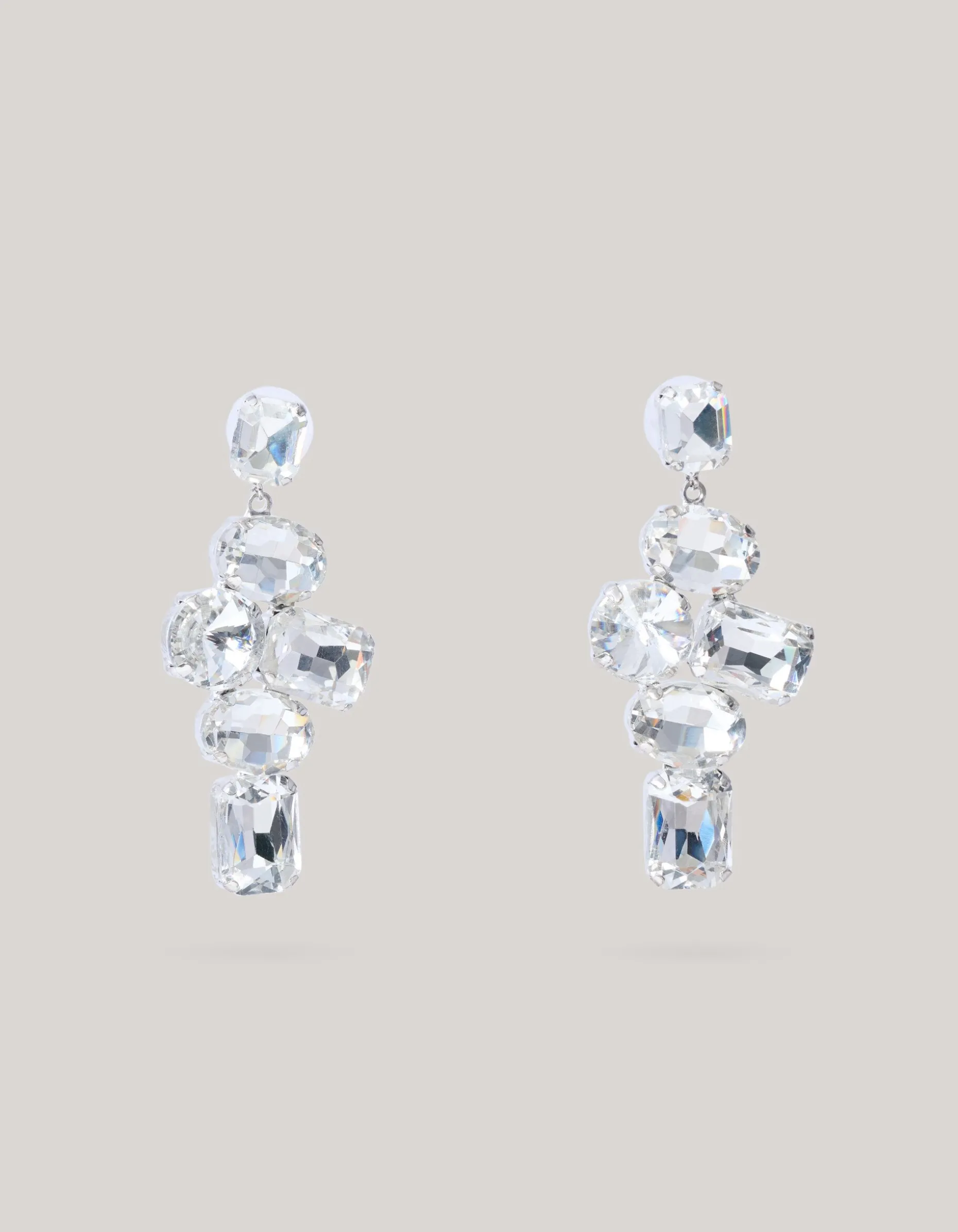 Hanging Strass Oorbellen Zilver