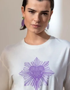 Heart Artwork T-shirt Gebroken Wit