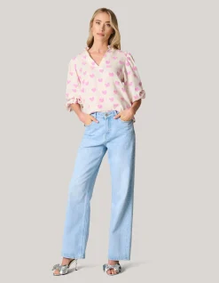 Heart Blouse Gebroken Wit