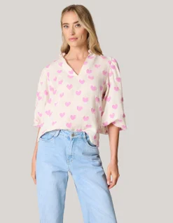 Heart Blouse Gebroken Wit