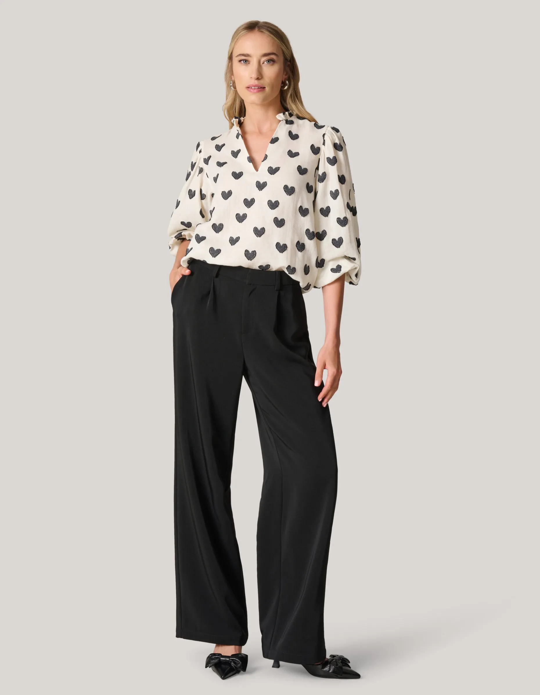 Heart Blouse Gebroken Wit
