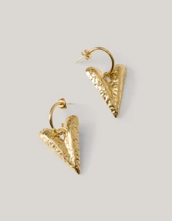 Heart Charm Oorbellen Goud