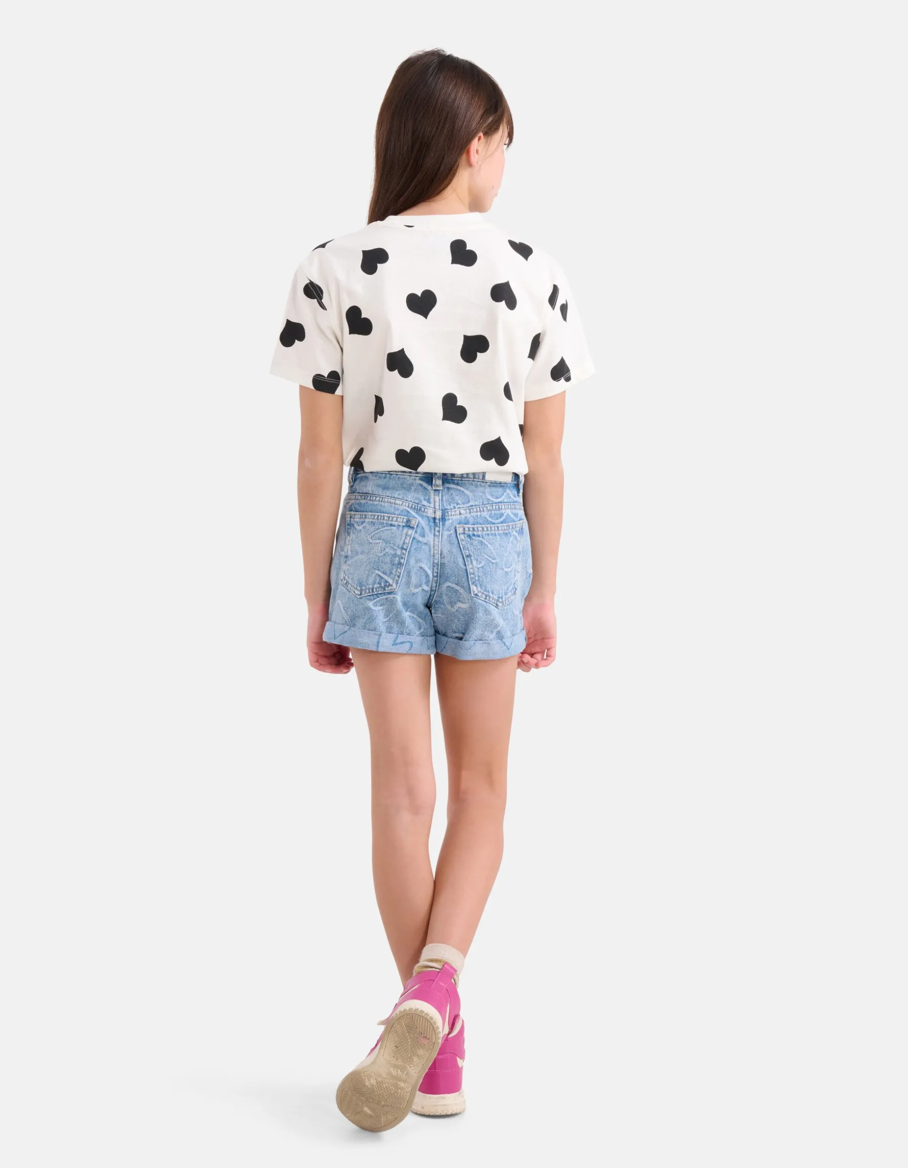 Heart Denim Short Mediumstone
