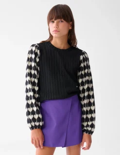 Heart Mix Top Zwart