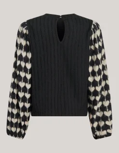 Heart Mix Top Zwart