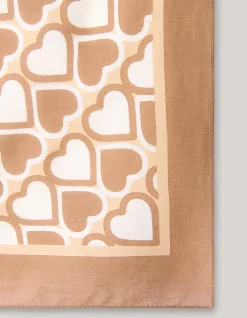 Heart Printed Bandana Beige By Furmey
