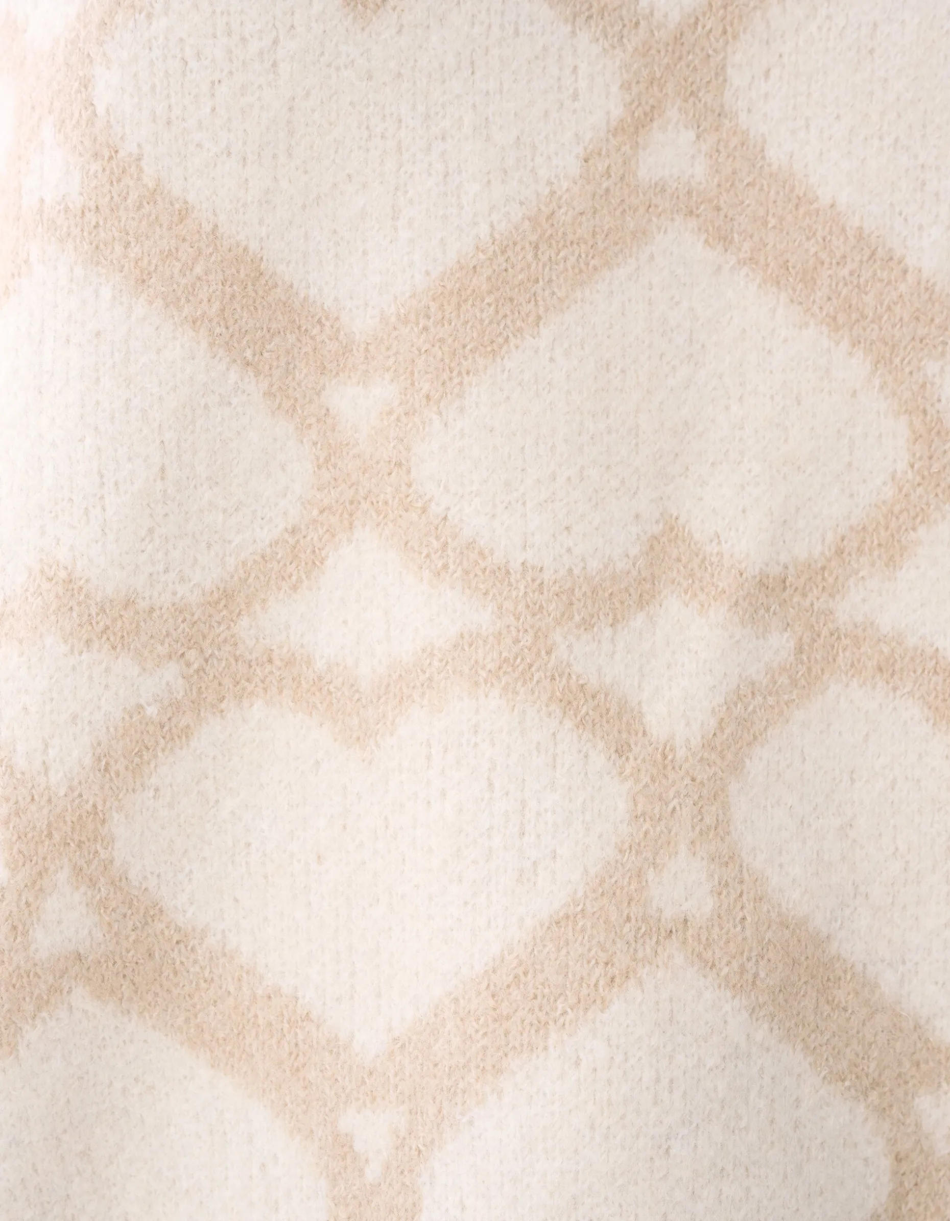Heart Printed Dames Trui Gebroken Wit By Furmey