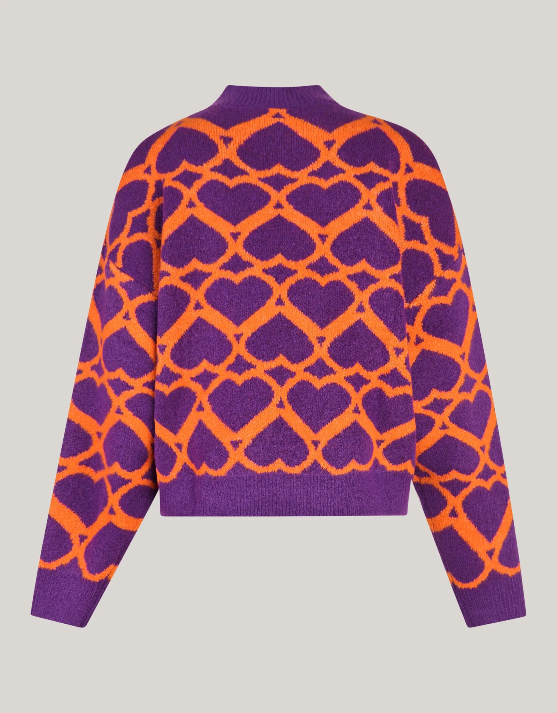 Heart Printed Dames Trui Paars By Furmey