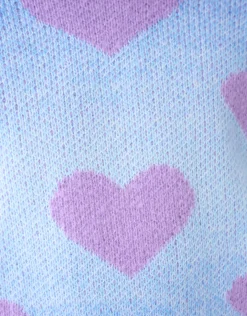 Heart Printed Degrade Trui Blauw