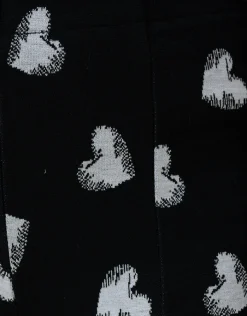 Heart Printed Flared Legging Zwart