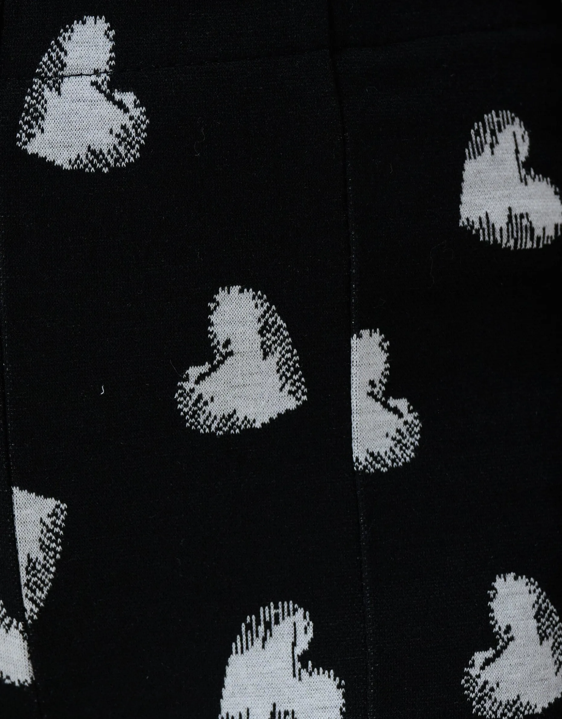 Heart Printed Flared Legging Zwart