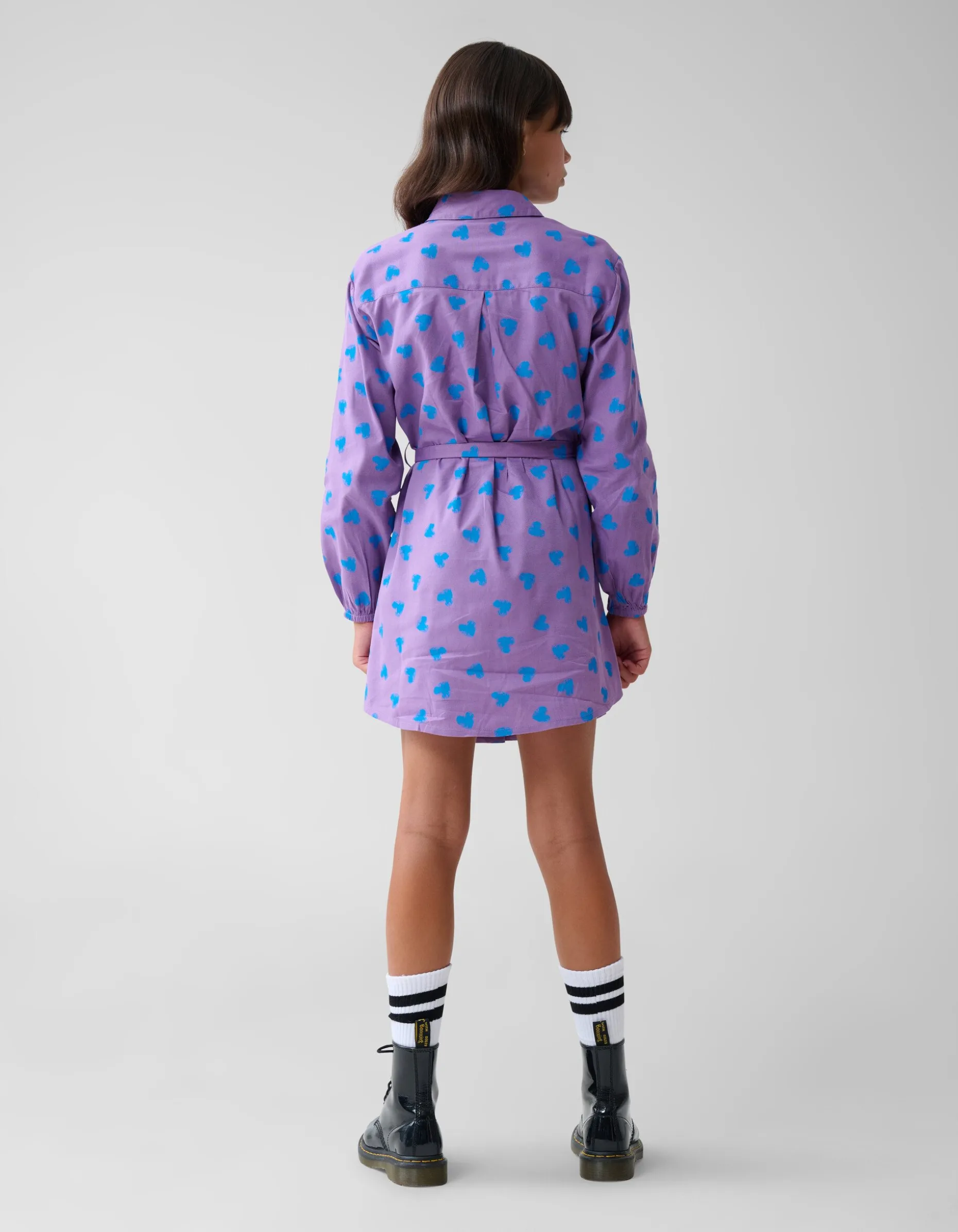 Heart Printed Jurk Paars