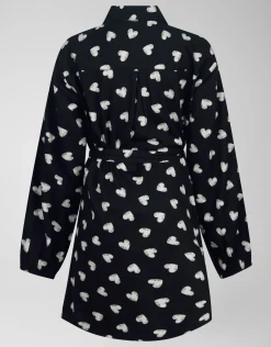Heart Printed Jurk Zwart