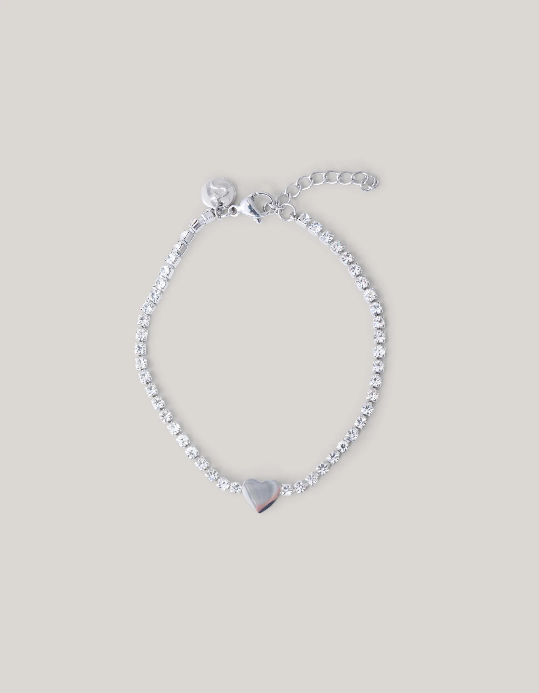 Heart Strass Armband Zilver