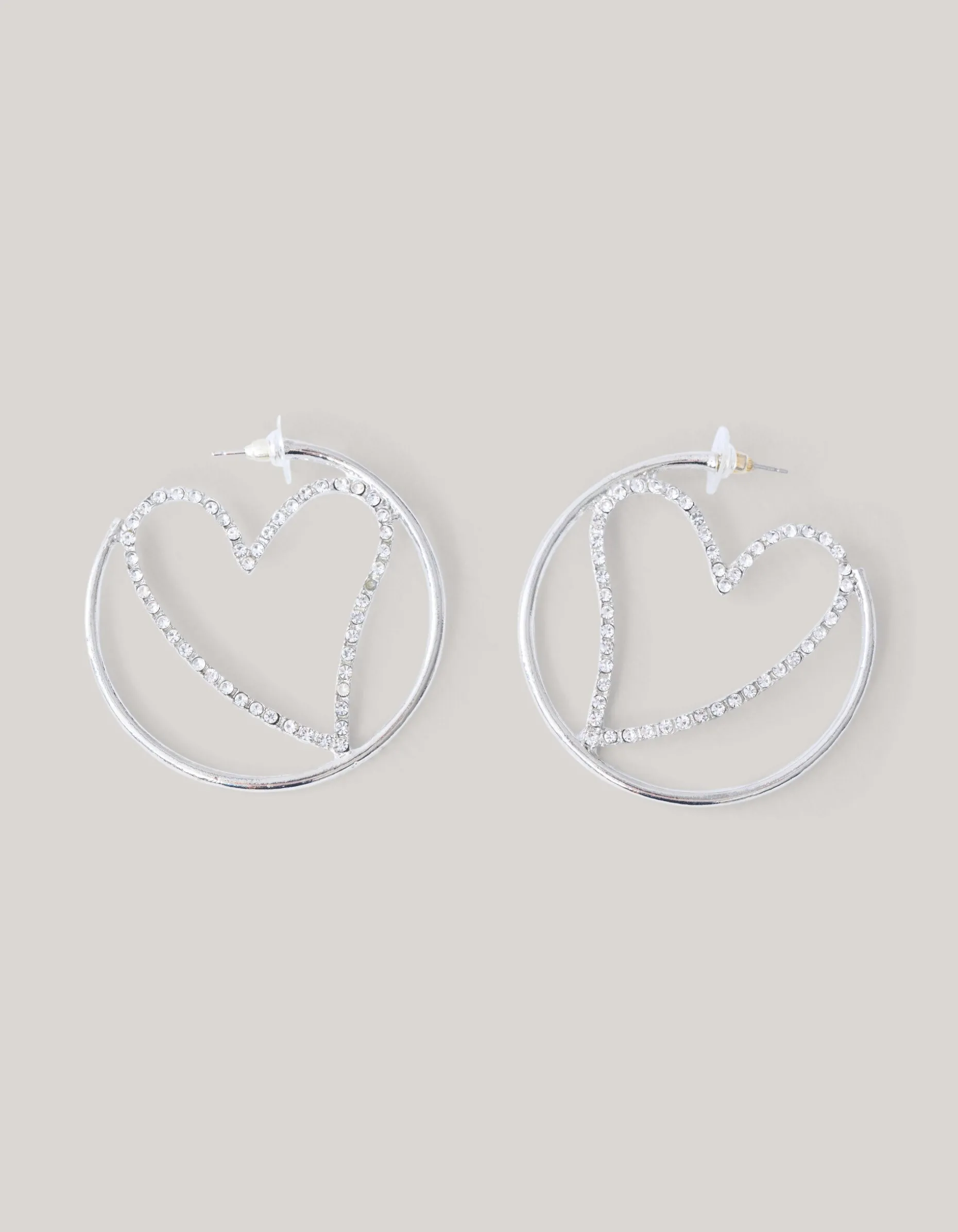 Hearted Hoop Oorbellen Zilver