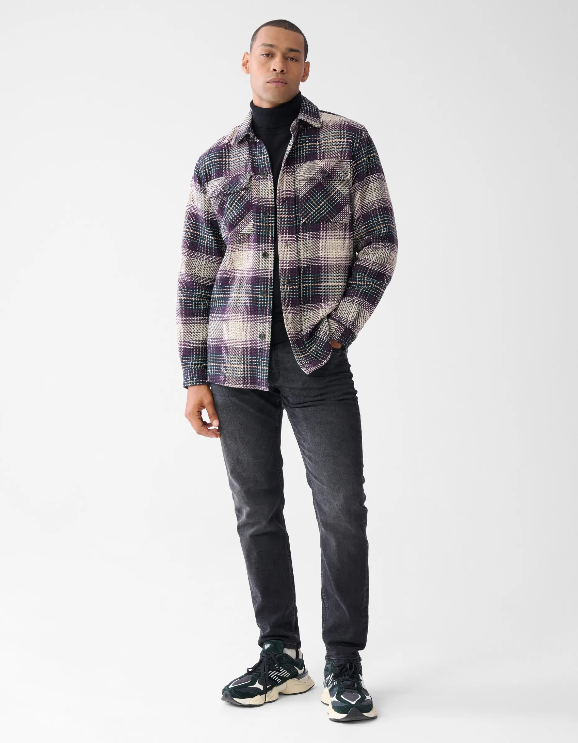 Heavy Ruiten Overshirt Donkerrood