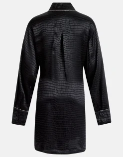 Jacquard Print Jurk Zwart