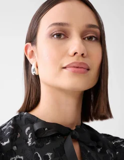 Jacquard Strik Top Zwart