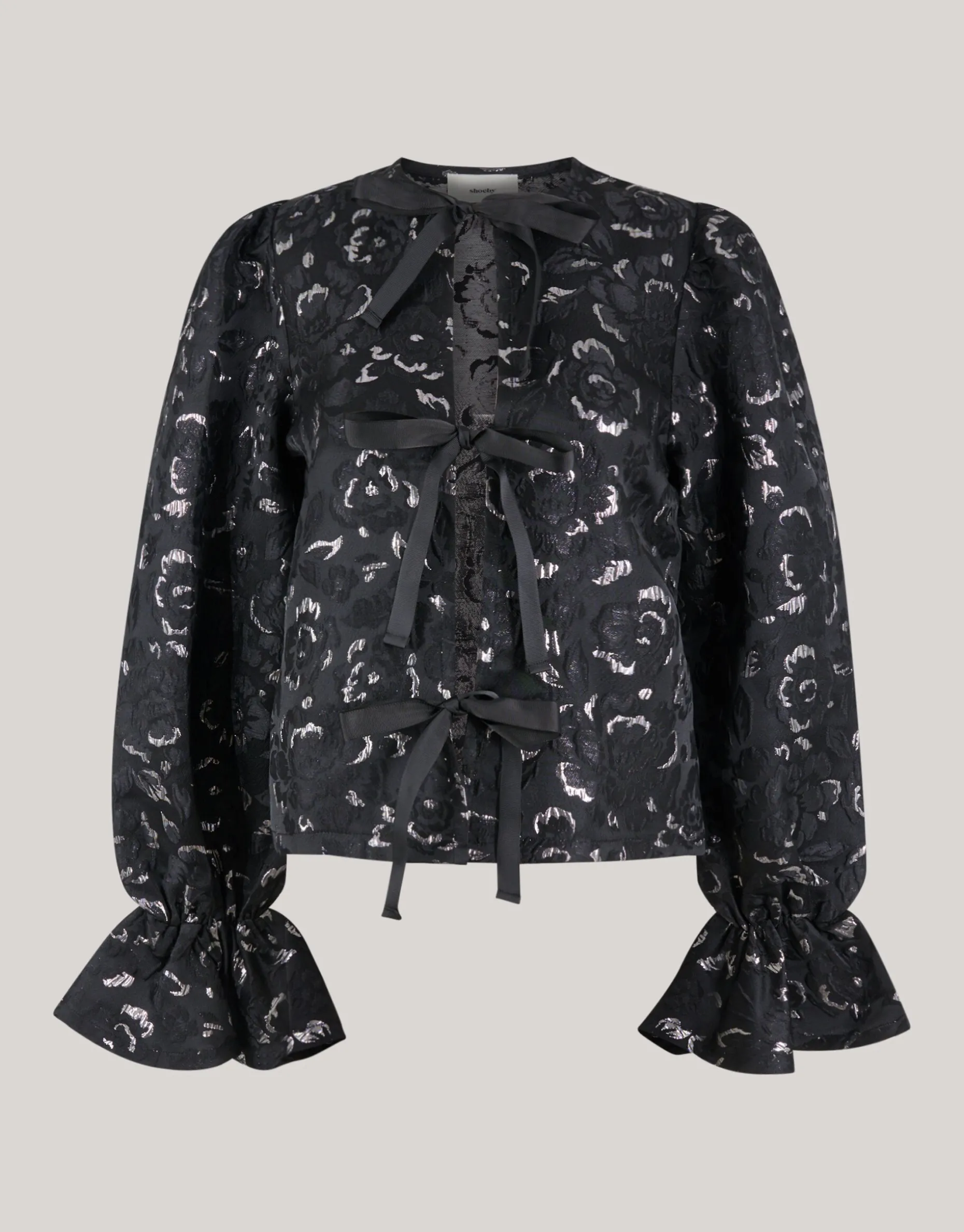 Jacquard Strik Top Zwart